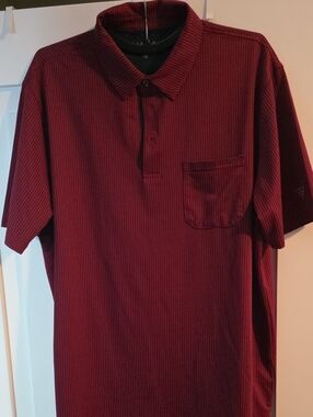Men's Short Sleeve Polo Shirt - Chest Pocket in Deep Burgundy